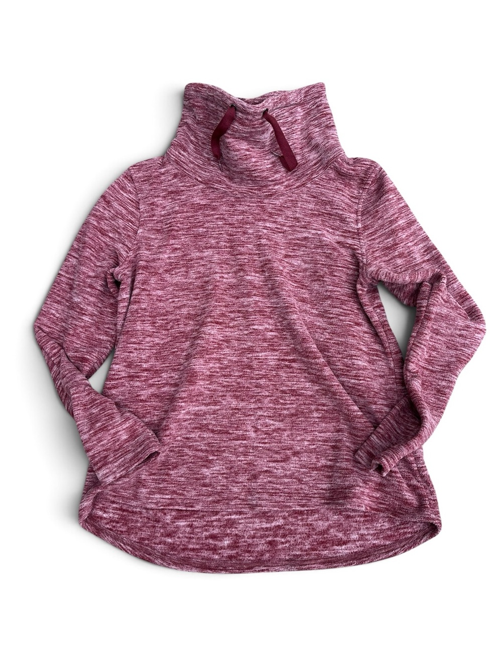 Bass women’s size large Marled Funnel Neck Hoodie - Maroon Pink